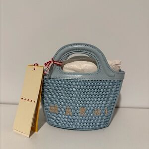 Marni Light Blue Woven Mini Bag